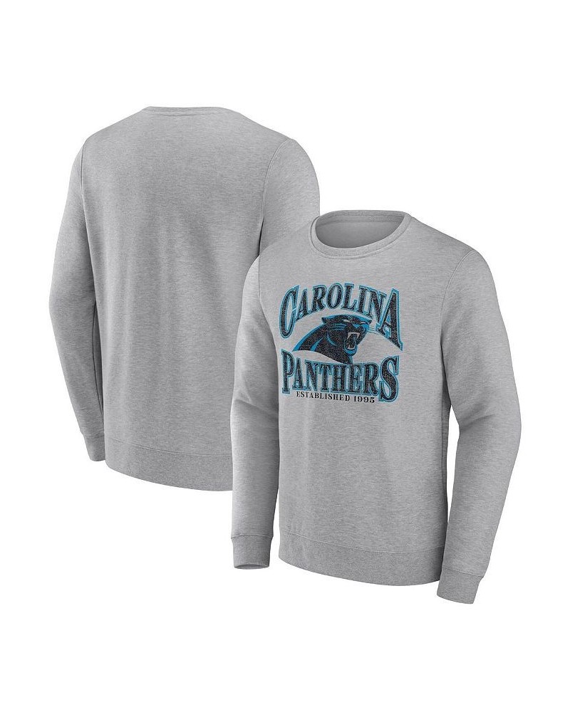 Men's Branded Heathered Charcoal Carolina Panthers Playability Pullover Sweatshirt $27.95 Sweatshirt