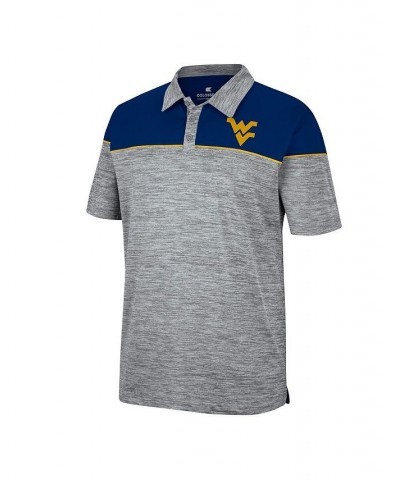 Men's Heathered Gray, Navy West Virginia Mountaineers Birdie Polo Shirt $31.89 Polo Shirts