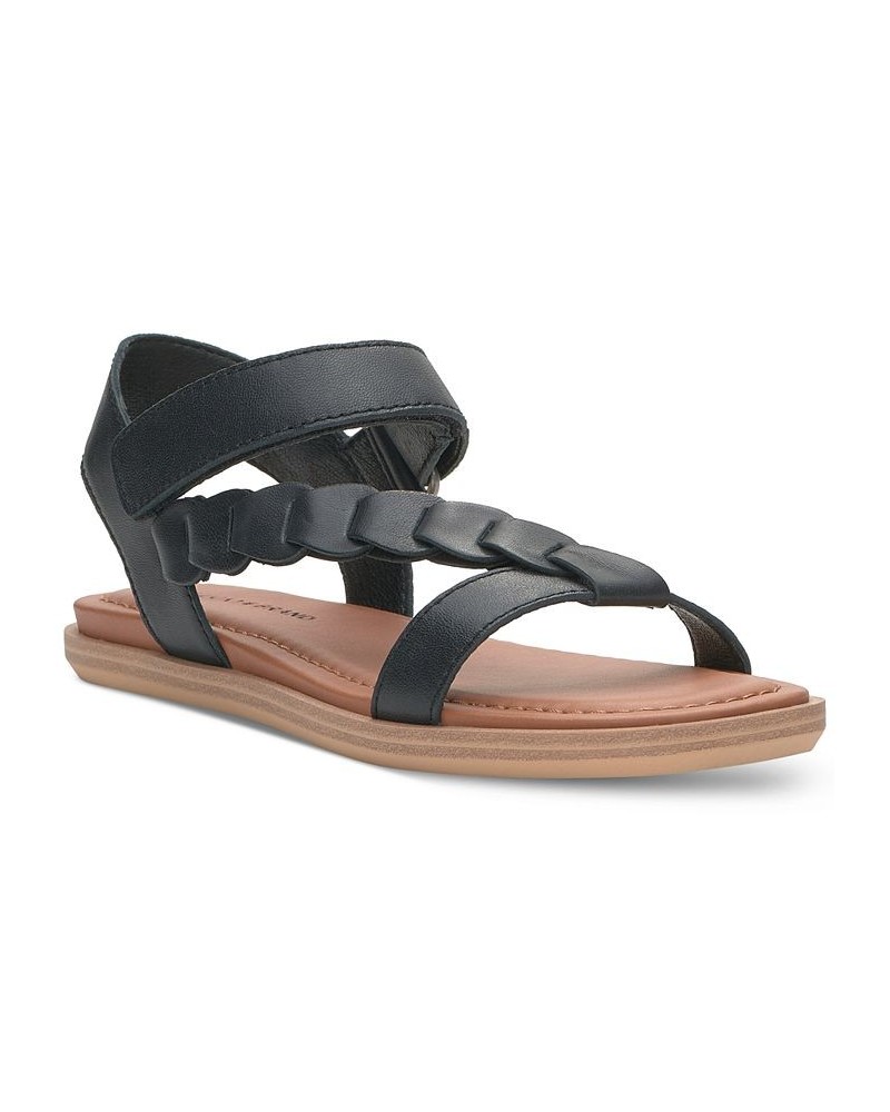 Women's Natany Asymmetric-Strap Flat Sandals Black $40.94 Shoes