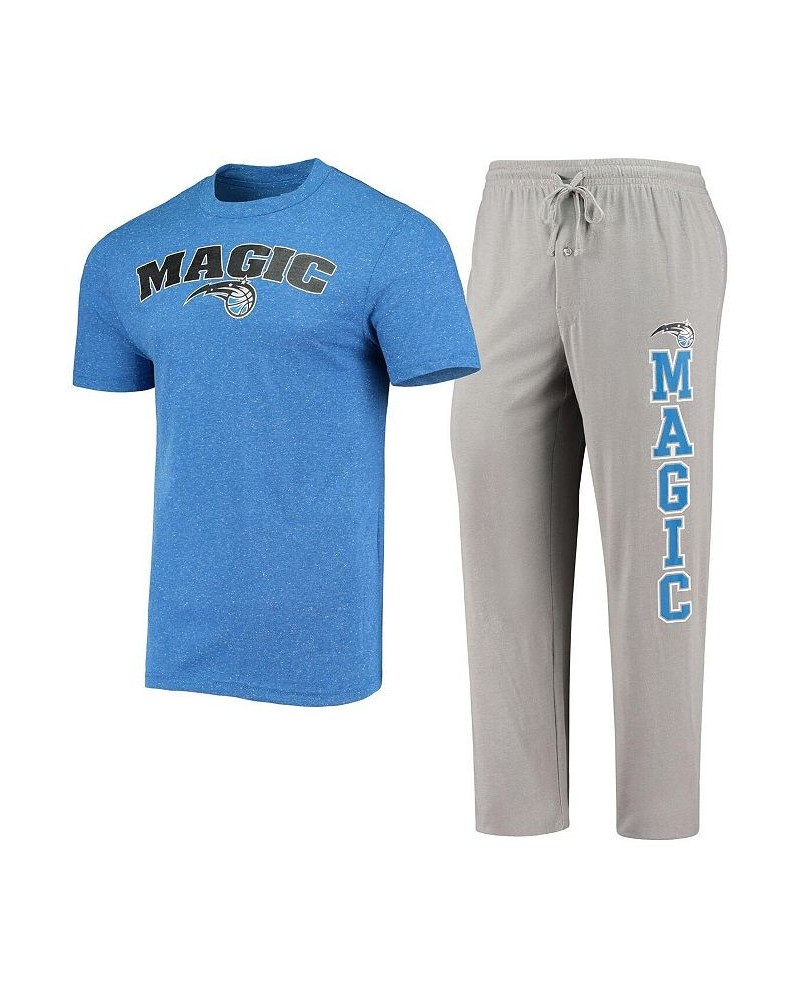 Men's Gray, Heathered Blue Orlando Magic Top and Pants Sleep Set $23.10 Pajama