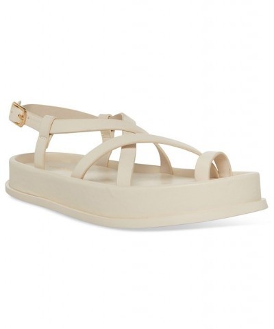 Tropez Strappy Toe-Ring Footbed Sandals Tan/Beige $33.15 Shoes