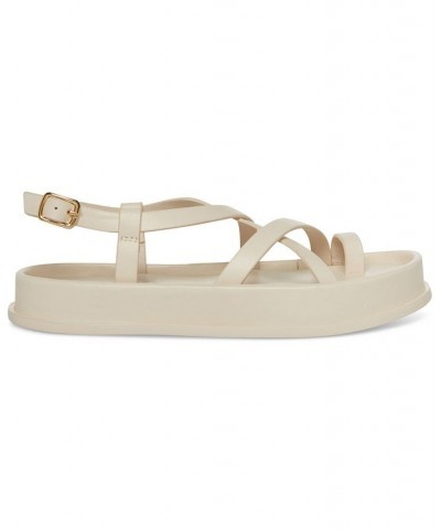 Tropez Strappy Toe-Ring Footbed Sandals Tan/Beige $33.15 Shoes