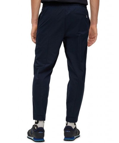 BOSS Men's Tapered-Fit Lightweight Water-Repellent Stretch Poplin Trousers Blue $65.52 Pants