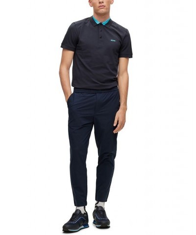 BOSS Men's Tapered-Fit Lightweight Water-Repellent Stretch Poplin Trousers Blue $65.52 Pants