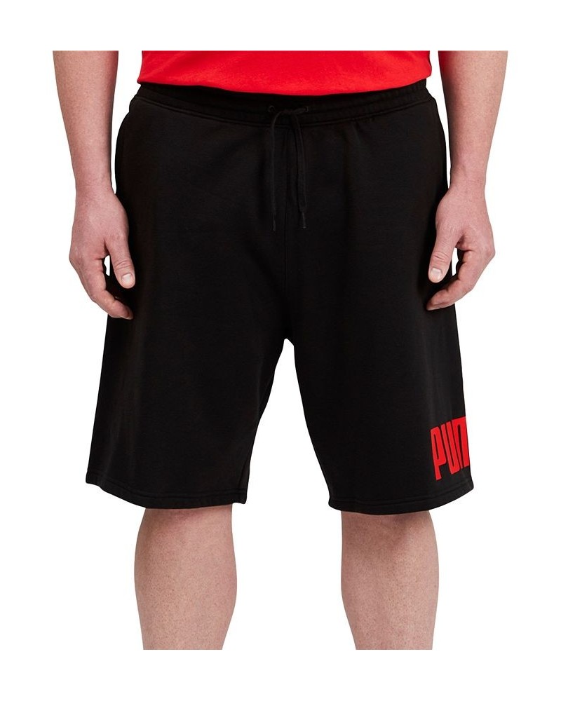 Men's Elastic Drawstring 10" Shorts Black/ High Risk Red $14.56 Shorts