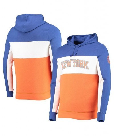 Men's Blue, White New York Knicks Wordmark Colorblock Fleece Pullover Hoodie $33.47 Sweatshirt