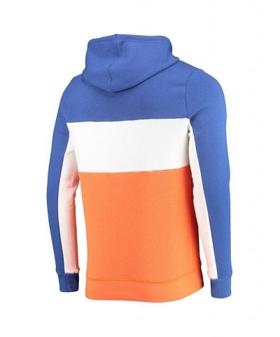 Men's Blue, White New York Knicks Wordmark Colorblock Fleece Pullover Hoodie $33.47 Sweatshirt