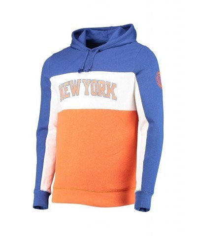 Men's Blue, White New York Knicks Wordmark Colorblock Fleece Pullover Hoodie $33.47 Sweatshirt