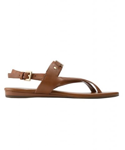 Women's Sadra Ankle Strap Flat Sandals Tan/Beige $33.60 Shoes