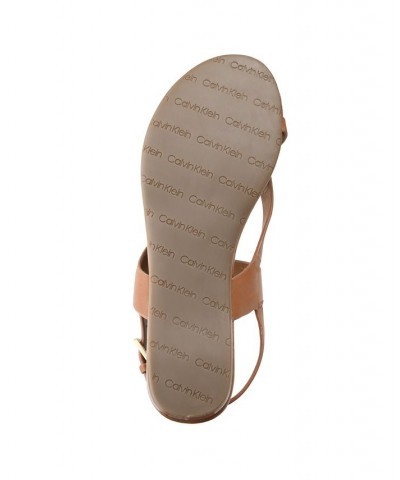 Women's Sadra Ankle Strap Flat Sandals Tan/Beige $33.60 Shoes