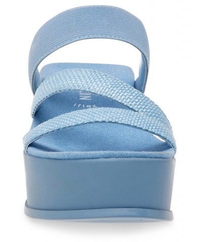 Women's Vai Slip-On Platform Sandals Blue $31.60 Shoes