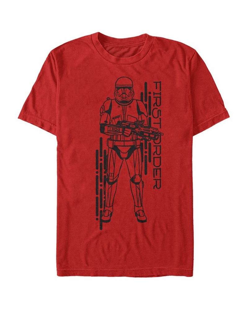 Star Wars Men's Rise Of Skywalker First Order Sith Trooper Short Sleeve T-Shirt Red $17.15 T-Shirts