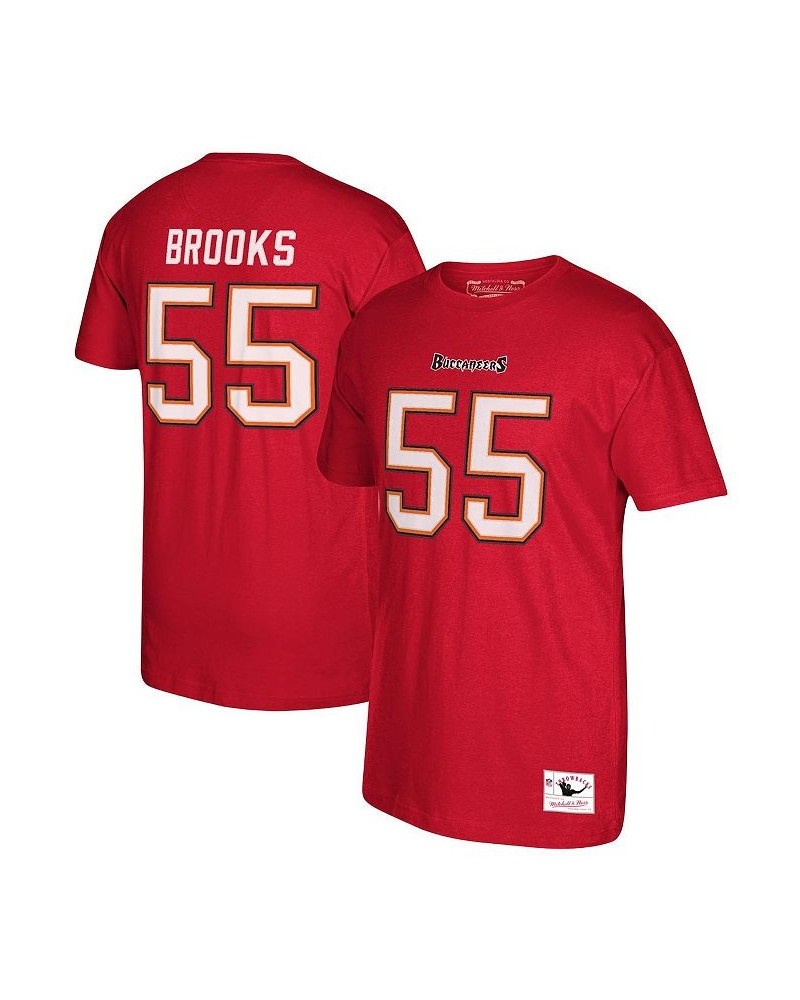 Men's Derrick Brooks Red Tampa Bay Buccaneers Retired Player Logo Name and Number T-shirt $26.49 T-Shirts