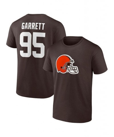 Men's Branded Myles Garrett Brown Cleveland Browns Player Icon Name and Number T-shirt $23.39 T-Shirts