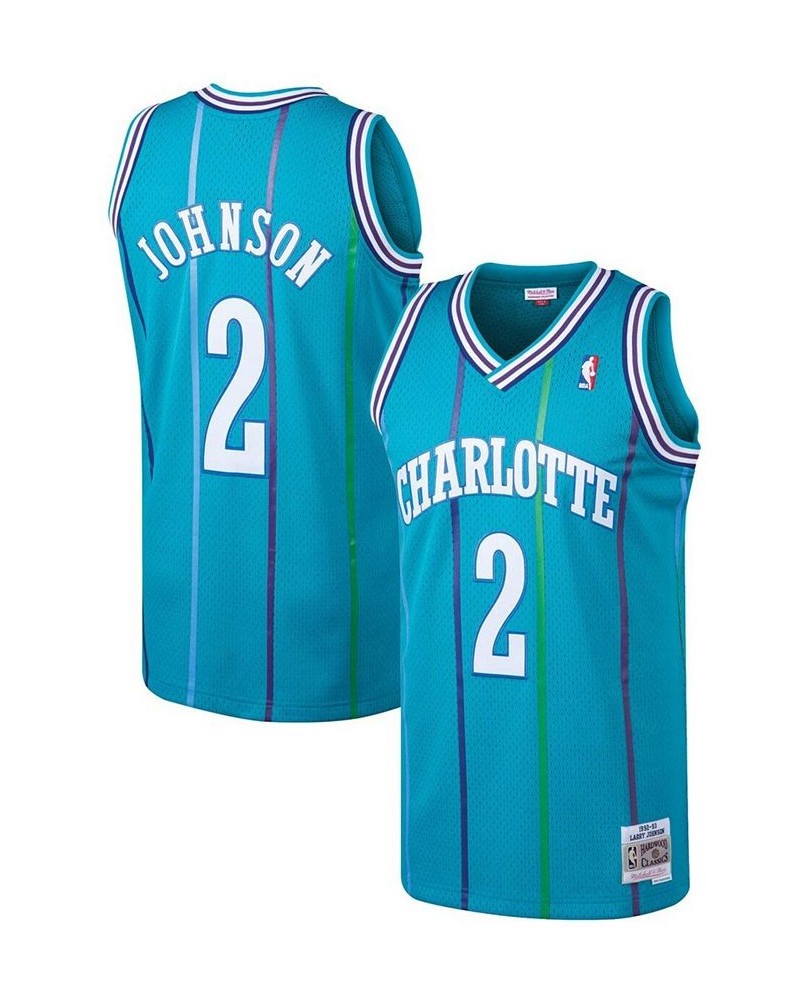 Men's Larry Johnson Teal Charlotte Hornets 1992-93 Hardwood Classics Swingman Jersey $43.29 Jersey