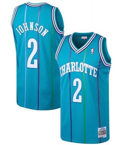 Men's Larry Johnson Teal Charlotte Hornets 1992-93 Hardwood Classics Swingman Jersey $43.29 Jersey