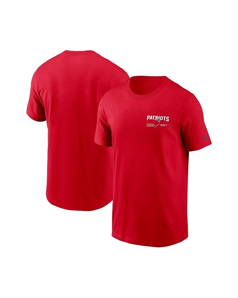 Men's Red New England Patriots Infograph Lockup Performance T-shirt $25.99 T-Shirts