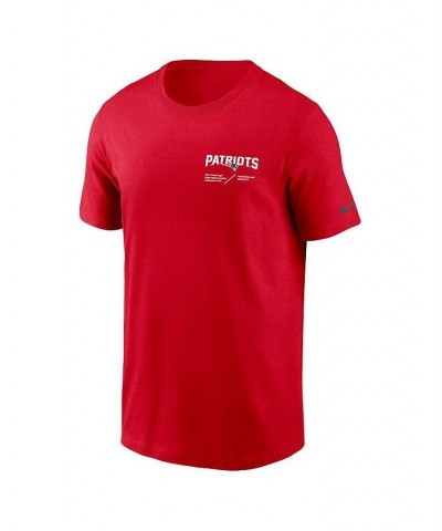 Men's Red New England Patriots Infograph Lockup Performance T-shirt $25.99 T-Shirts