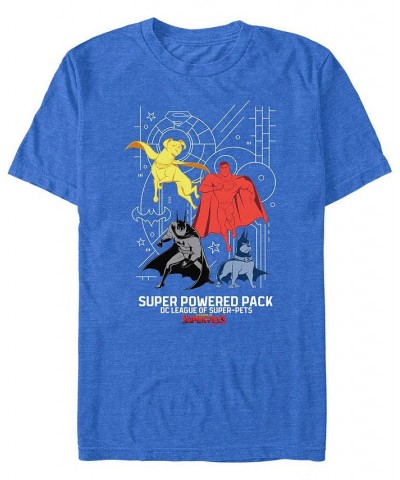 Men's Super Pets Power Pack Short Sleeve T-shirt Blue $19.24 T-Shirts