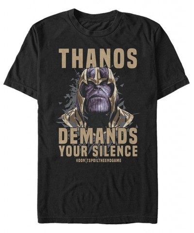 Marvel Men's Avengers Endgame Thanos Demands Silence, Short Sleeve T-shirt Black $20.64 T-Shirts