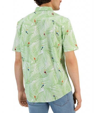 Men's Bird Palm Classic-Fit Tropical-Print Button-Down Poplin Shirt White $29.75 Shirts