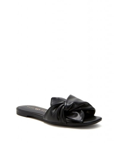 Women's The Halie Bow Sandals Black $42.57 Shoes