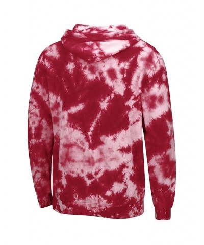 Men's Crimson Tuskegee Golden Tigers Tie-Dye Pullover Hoodie $33.79 Sweatshirt