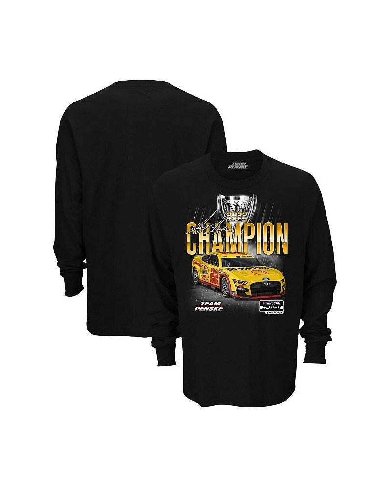 Men's Black Joey Logano 2022 NASCAR Cup Series Champion Official Long Sleeve T-shirt $23.51 T-Shirts