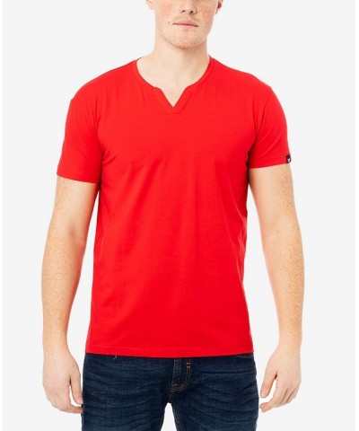 Men's Basic Notch Neck Short Sleeve T-shirt PD11 $15.29 T-Shirts