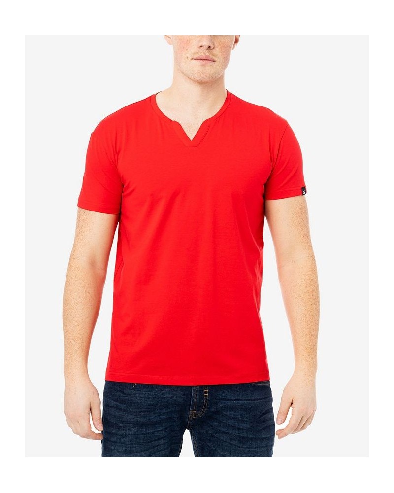 Men's Basic Notch Neck Short Sleeve T-shirt PD11 $15.29 T-Shirts