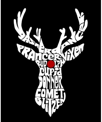 Men's Santa's Reindeer Premium Blend Word Art T-shirt Black $24.29 T-Shirts