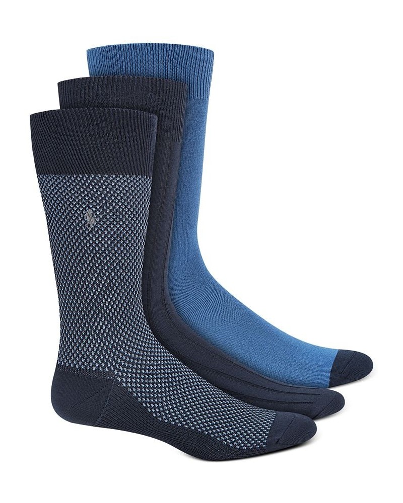 Men's Birdseye Dress Socks, 3 Pack Blue $19.04 Socks