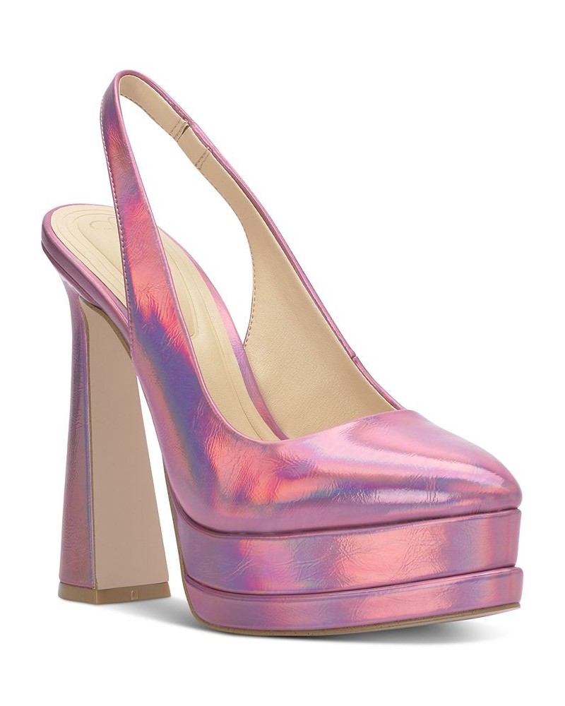 Mayria Slingback Platform Pumps Pink $52.32 Shoes