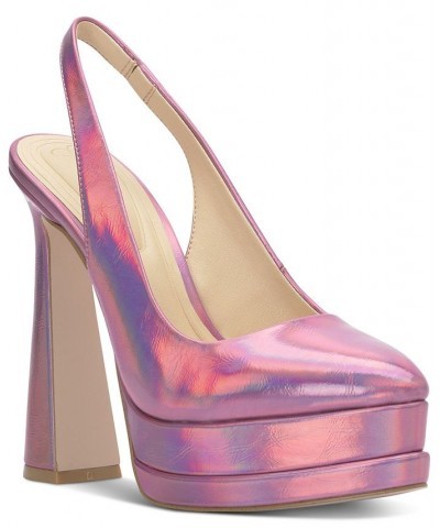 Mayria Slingback Platform Pumps Pink $52.32 Shoes