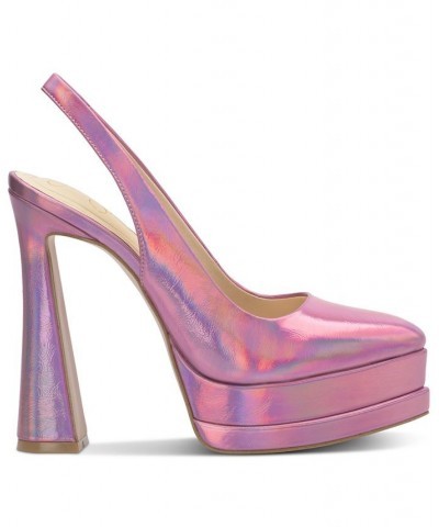 Mayria Slingback Platform Pumps Pink $52.32 Shoes