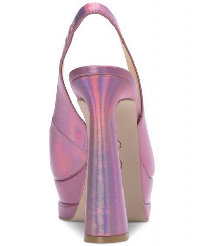 Mayria Slingback Platform Pumps Pink $52.32 Shoes