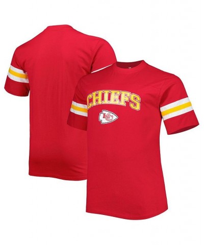 Men's Red Kansas City Chiefs Big and Tall Arm Stripe T-shirt $30.79 T-Shirts