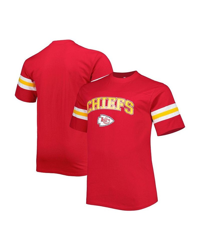 Men's Red Kansas City Chiefs Big and Tall Arm Stripe T-shirt $30.79 T-Shirts