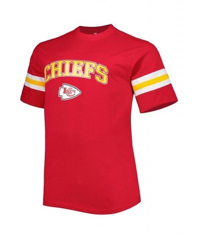 Men's Red Kansas City Chiefs Big and Tall Arm Stripe T-shirt $30.79 T-Shirts