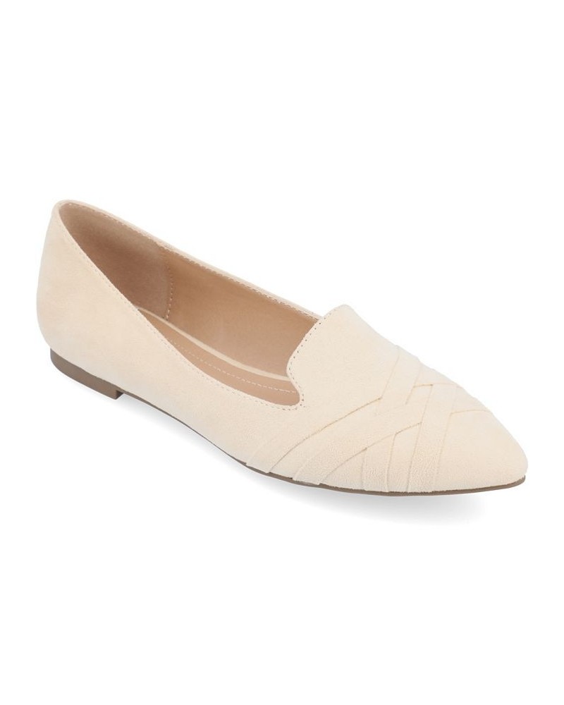 Women's Mindee Criss-Cross Flats Tan $38.40 Shoes