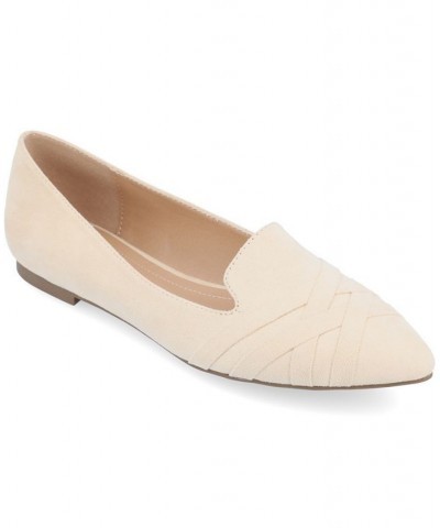 Women's Mindee Criss-Cross Flats Tan $38.40 Shoes