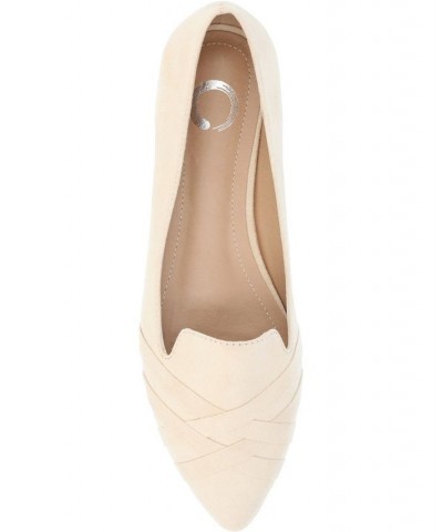 Women's Mindee Criss-Cross Flats Tan $38.40 Shoes