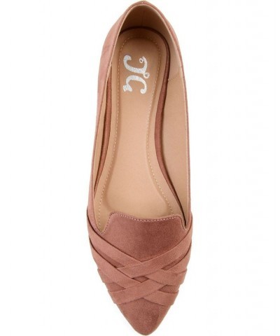 Women's Mindee Criss-Cross Flats Tan $38.40 Shoes