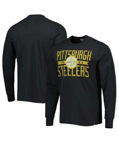 Men's Black Pittsburgh Steelers Brand Wide Out Franklin Long Sleeve T-shirt $22.50 T-Shirts