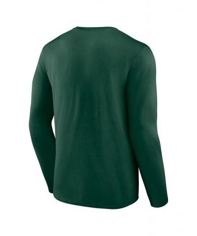 Men's Branded Green Michigan State Spartans Modern Two-Hit Long Sleeve T-shirt $22.05 T-Shirts