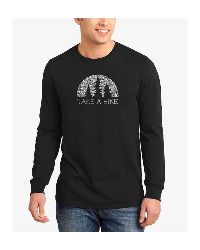 Men's Nature Lover Word Art Long Sleeves T-shirt Black $23.99 T-Shirts