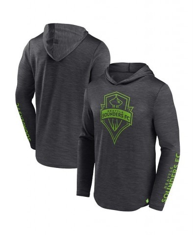 Men's Branded Charcoal Seattle Sounders FC First Period Space-Dye Pullover Hoodie $35.09 Sweatshirt