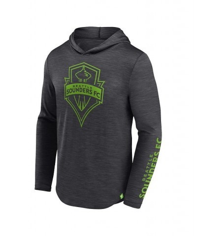 Men's Branded Charcoal Seattle Sounders FC First Period Space-Dye Pullover Hoodie $35.09 Sweatshirt