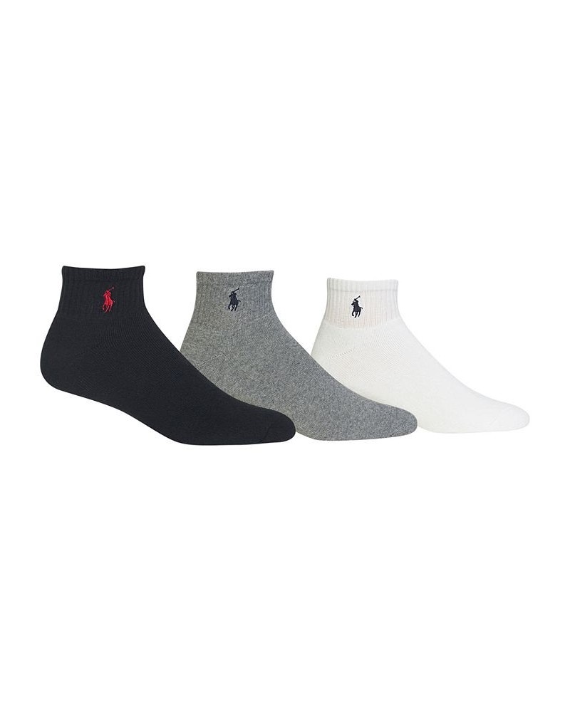 Men's Socks, Extended Size Classic Athletic Quarter 3 Pack Multi $19.20 Socks