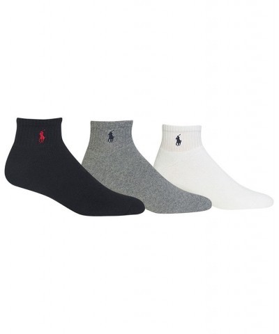 Men's Socks, Extended Size Classic Athletic Quarter 3 Pack Multi $19.20 Socks